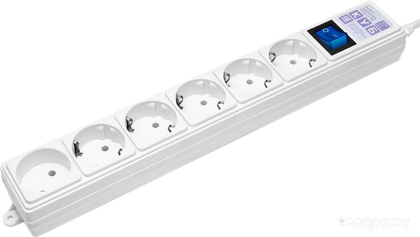 Куб SPG(5+1)-16B, 6 розеток, белый [SPG(5+1)-16B-0,5М]