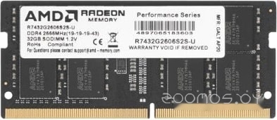 Radeon R7 32GB DDR4 SODIMM PC4-21300 R7432G2606S2S-U