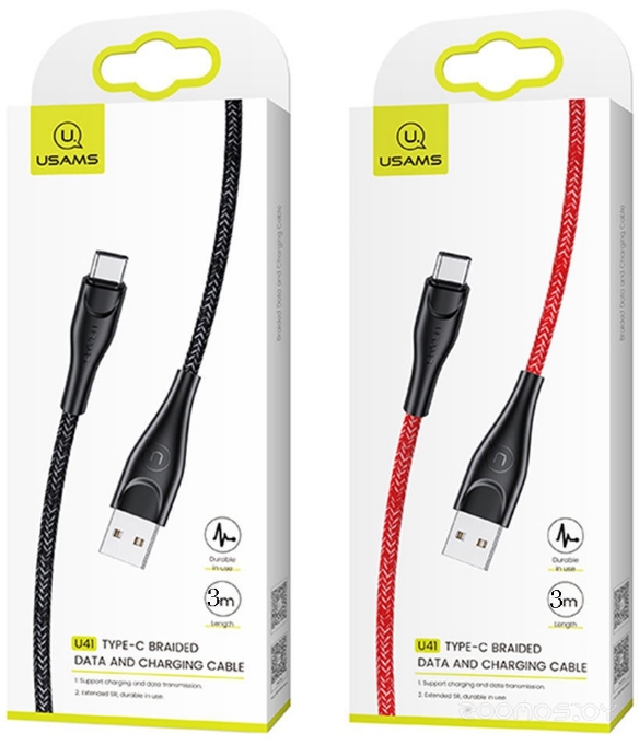 USB Type-A - USB Type-C US-SJ398 (3 м, черный)