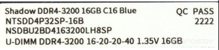 Shadow 16ГБ DDR4 3200 МГц NTSDD4P32SP-16B