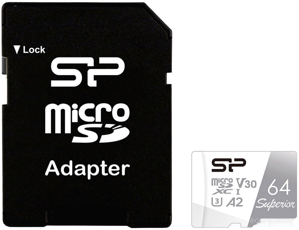 Superior microSDXC SP064GBSTXDA2V20SP 64GB (с адаптером)