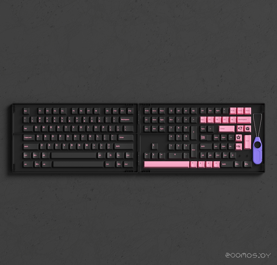 Black & Pink Cherry Profile keycaps 229 шт