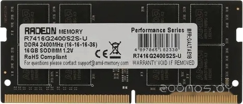 Radeon R7 Performance Series 16ГБ DDR4 SODIMM 2400 МГц R7416G2400S2S-U