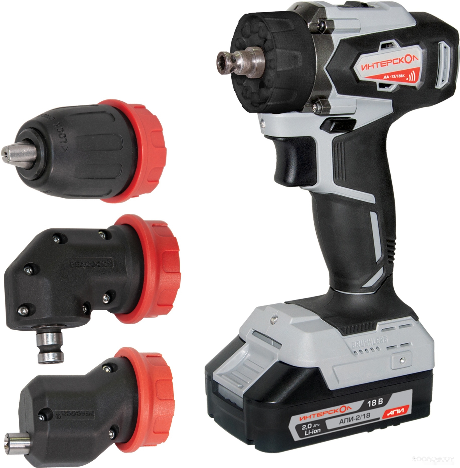 ДА-13/18ВК 45 Комби (с 2-мя АКБ, насадки, кейс)