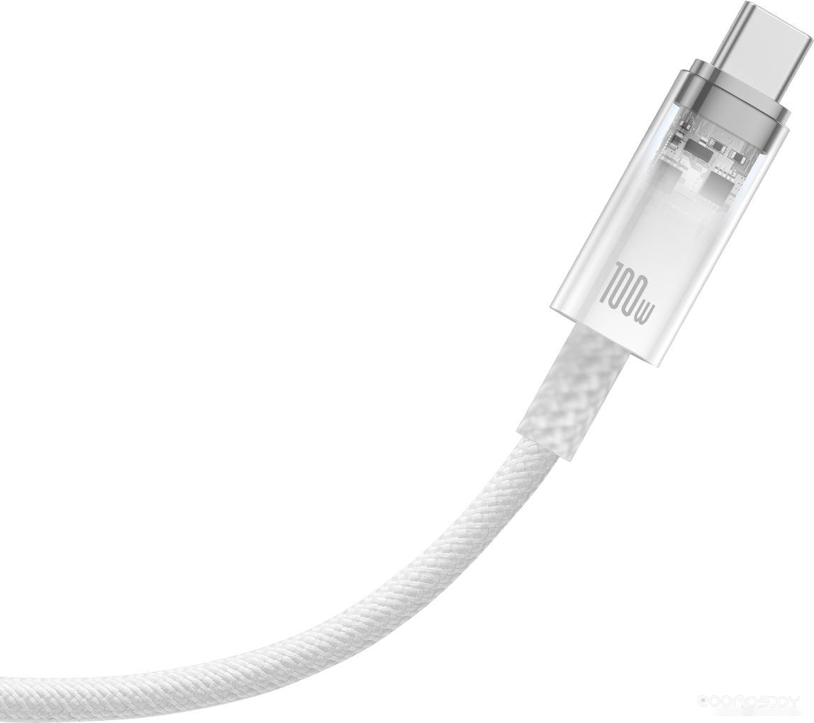 Explorer Series Fast Charging Cable Auto Power-Off For Overheating 100W USB Type-C - USB Type-C (1 м, белый)