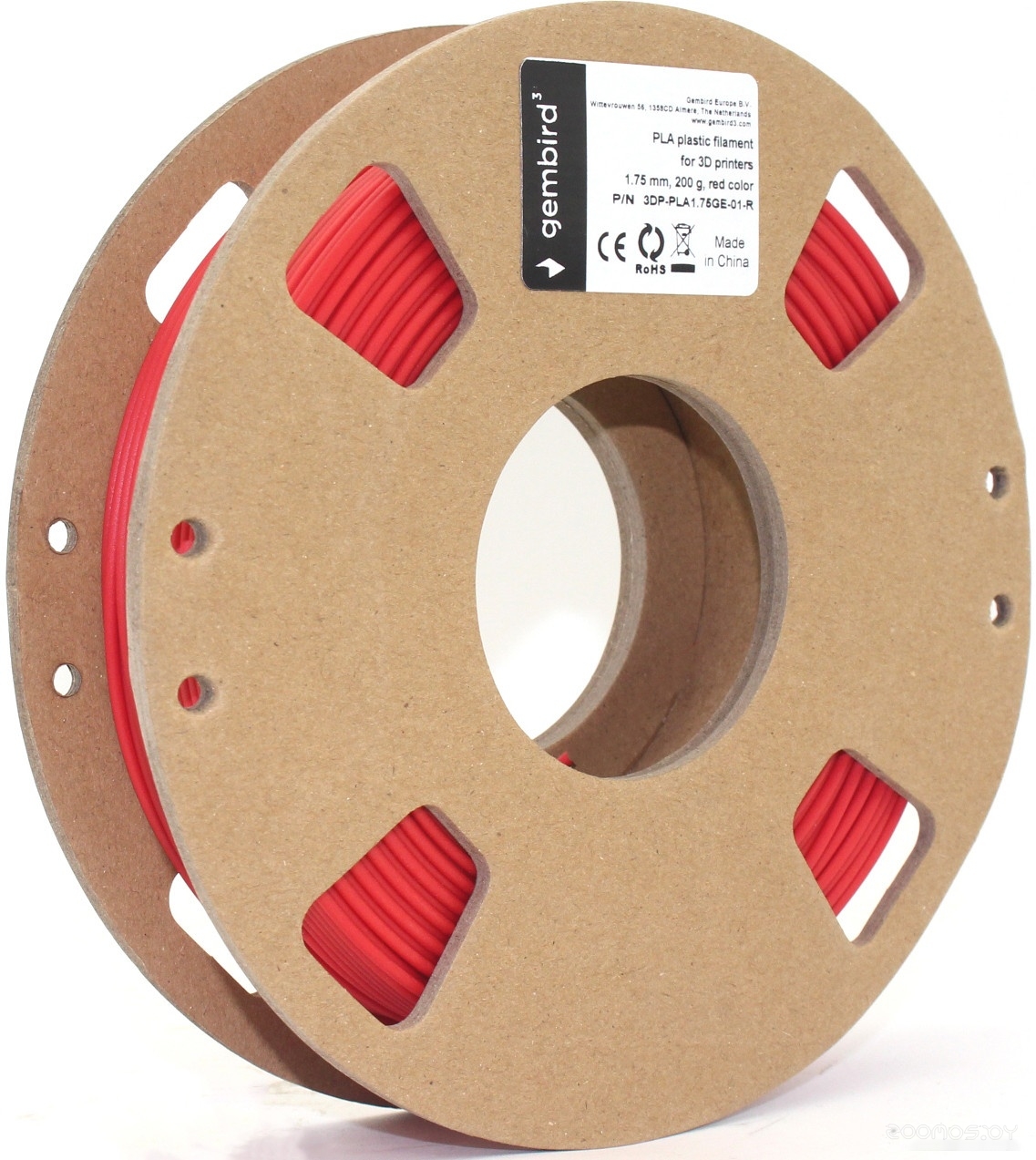 PLA 1.75 мм 200 г (красный)