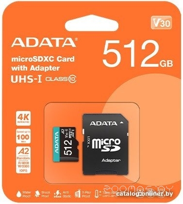 Premier AUSDX512GUICL10A1-RA1 microSDXC 512GB (с адаптером)