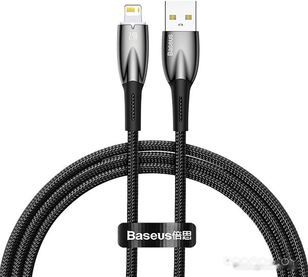 Glimmer Series Fast Charging Data Cable USB Type-A - Lightning 2.4A CADH000301 (2 м, черный)