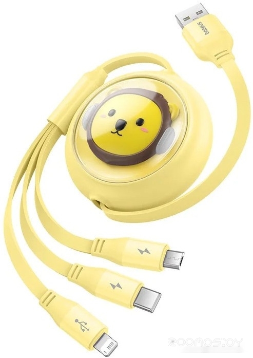 CB000063 USB Type-A - Lightning/USB Type-C/microUSB (1.1 м, желтый)