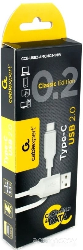 USB Type-A - USB Type-C CCB-USB2-AMCMO2-1MW (1 м, белый)