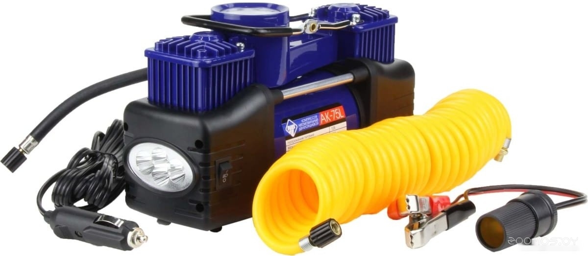 АК-75L (двухпоршневой, мет. корпус, LED-фонарь, сумка)