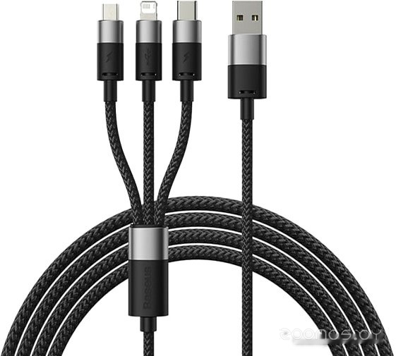 StarSpeed 1-for-3 Fast Charging Data Cable (1.2 м, черный)