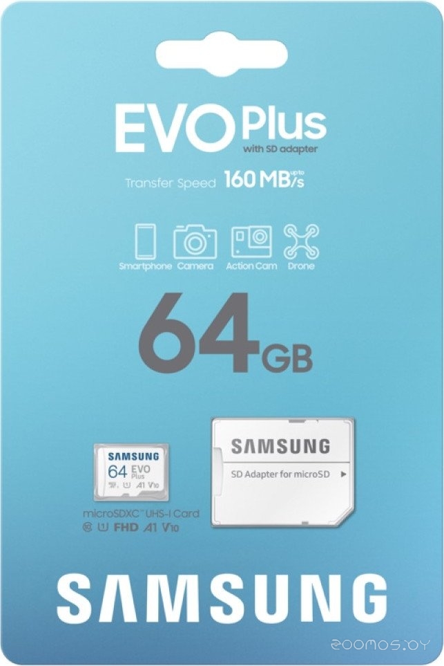 EVO Plus 2024 microSDXC 64GB (с адаптером)