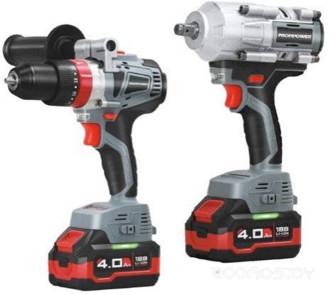 ProfiSet-2С18 E0221 (шуруповерт, гайковерт, 2 АКБ, кейс)
