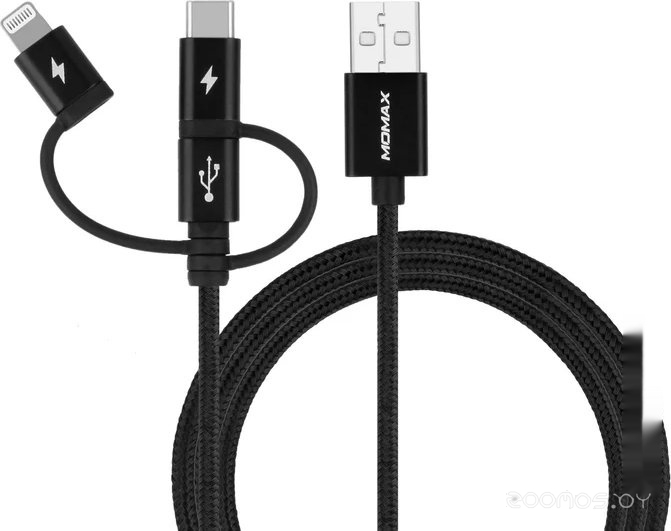 DX1D OneLink 3-in-1 USB Type-A - Lightning/microUSB/USB Type-C (1 м, черный)