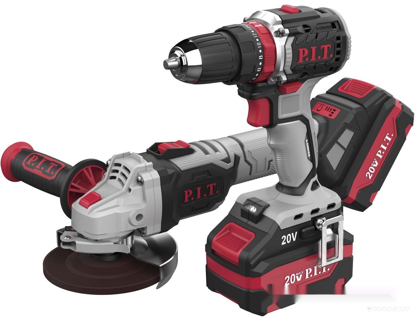 P0001-02 (шуруповерт, болгарка, 2 АКБ, кейс)
