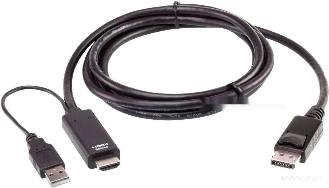 2L-7D02HDP HDMI/USB Type-A - DisplayPort (1.8 м, черный)