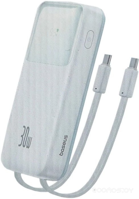 Comet Series Dual-Cable Digital Display Fast Charge Power Bank 30W 10000mAh (белый)