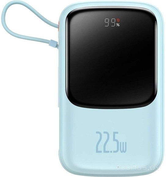 Qpow Pro Digital Display Fast Charge 22.5W 20000mAh (голубой)