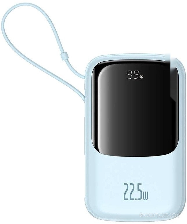 Qpow Pro+ Digital Display Fast Charge 22.5W 10000mAh (голубой)