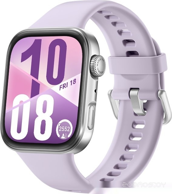Watch FIT 4 (серебристый, с сиреневым силиконовым ремешком, международная версия)