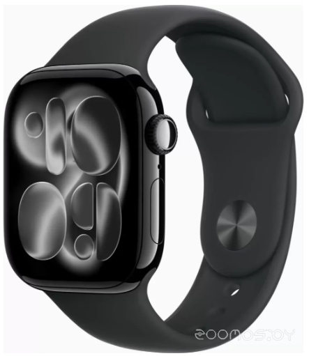 Watch Series 11 42 мм (алюминиевый корпус, черный/черный, спортивный силиконовый ремешок S/M)