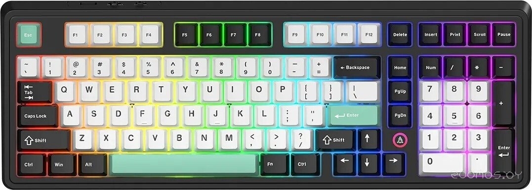 AK980 V2 (черный/белый/бирюзовый, Ajazz Flying Fish)