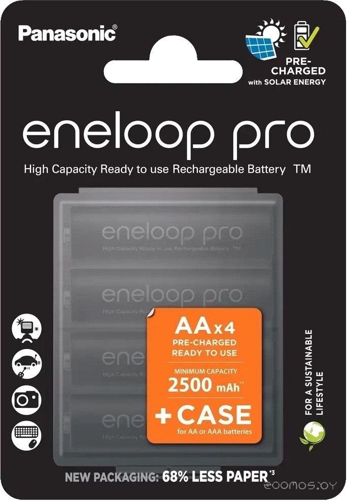 Eneloop Pro AA BK-3HCDE/4CP+case (4 шт)