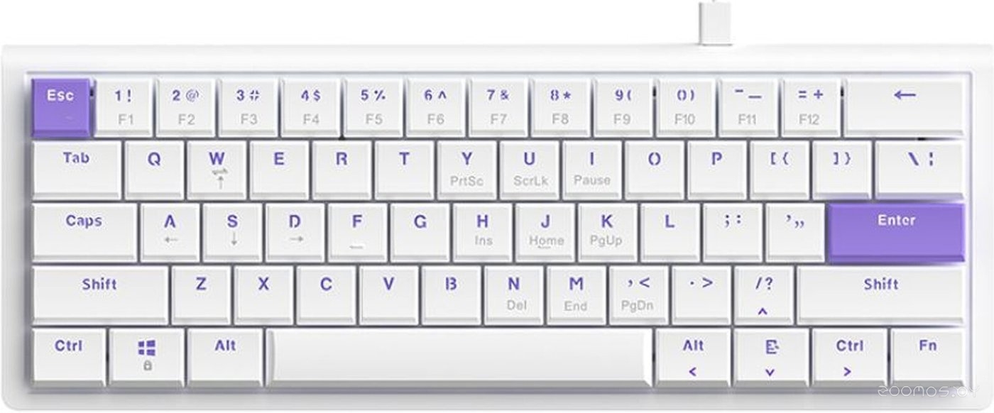 NKL61 (белый/фиолетовый, Low Profile Switch)