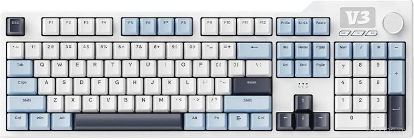 AK35I V3 (синий/белый/черный, Ajazz Sea Salt)