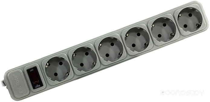 6 розеток, 5 м, серый (SP-6-5G)