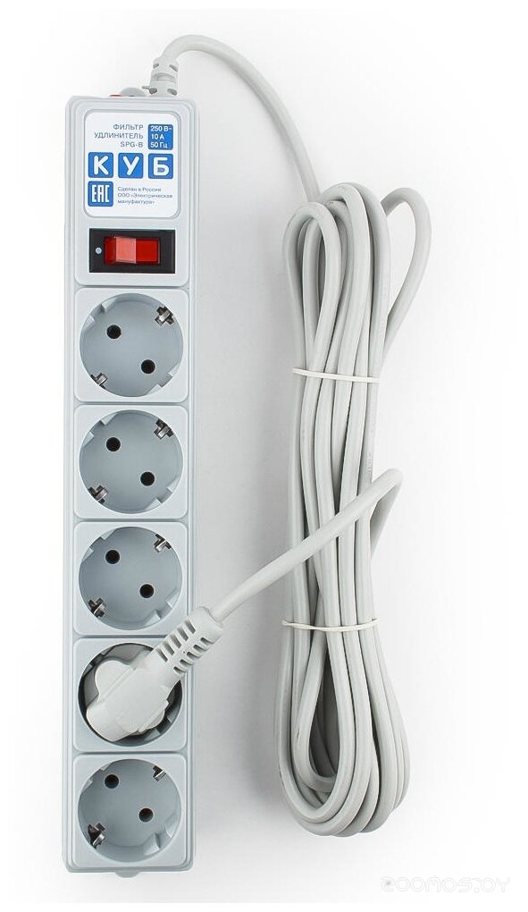 5 розеток, серый, 5 м (SPG-B-15)