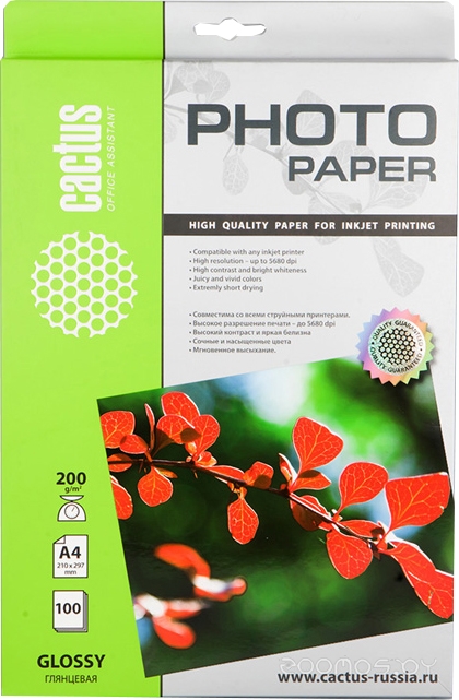 Глянцевая A4 200 г/кв.м. 100 листов(CS-GA4200100)