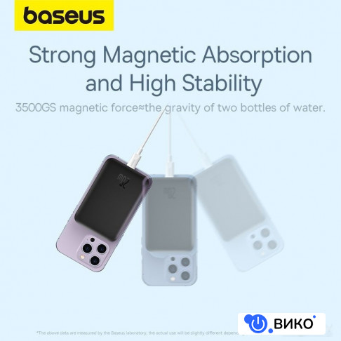 Magnetic Mini Air Wireless Fast Charge Power Bank 20W 10000mAh (голубой), фото 10