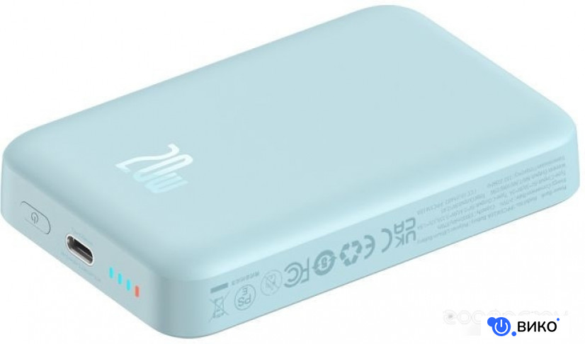 Magnetic Mini Air Wireless Fast Charge Power Bank 20W 10000mAh (голубой), фото 19