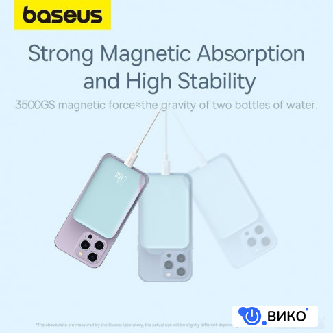 Magnetic Mini Air Wireless Fast Charge Power Bank 20W 10000mAh (голубой), фото 25