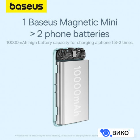 Magnetic Mini Air Wireless Fast Charge Power Bank 20W 10000mAh (голубой), фото 26