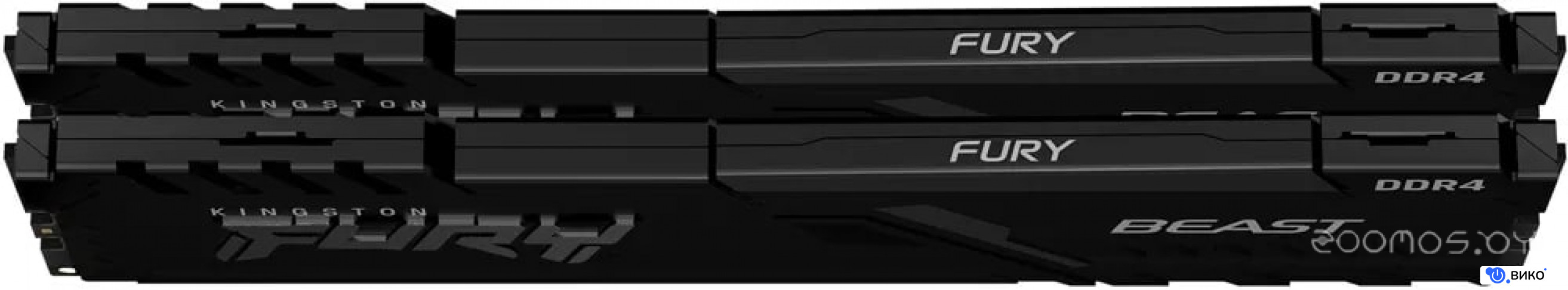 FURY Beast 2x32GB DDR4 PC4-25600 KF432C16BBK2/64, фото 2