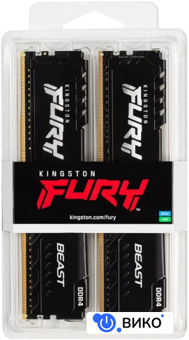 FURY Beast 2x32GB DDR4 PC4-25600 KF432C16BBK2/64, фото 7