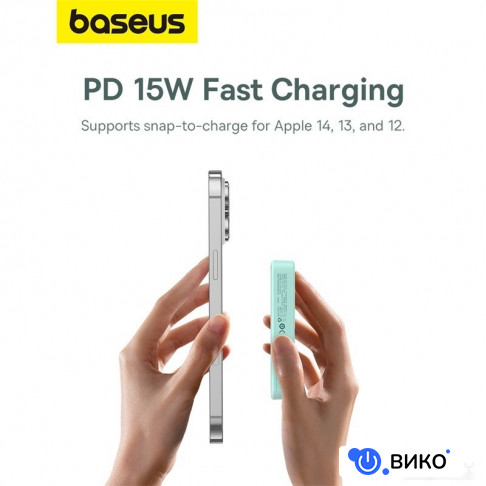 MagPro Magnetic Bracket Wireless Fast-Charging Power Bank 20W 5000mAh (мятный), фото 13