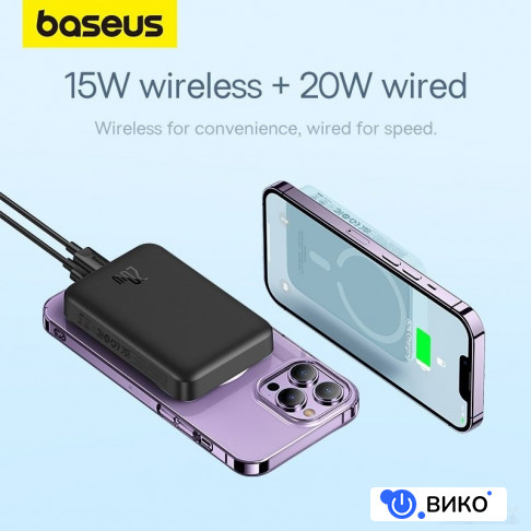 Magnetic Mini Air Wireless Fast Charge Power Bank 20W 10000mAh (черный), фото 12