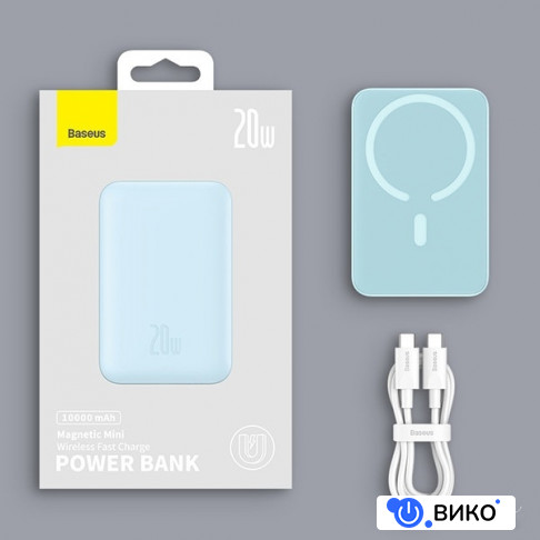 Magnetic Mini Wireless Fast Charge Power Bank 10000mAh 20W (сиреневый), фото 1