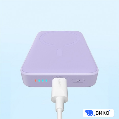 Magnetic Mini Wireless Fast Charge Power Bank 10000mAh 20W (сиреневый), фото 3