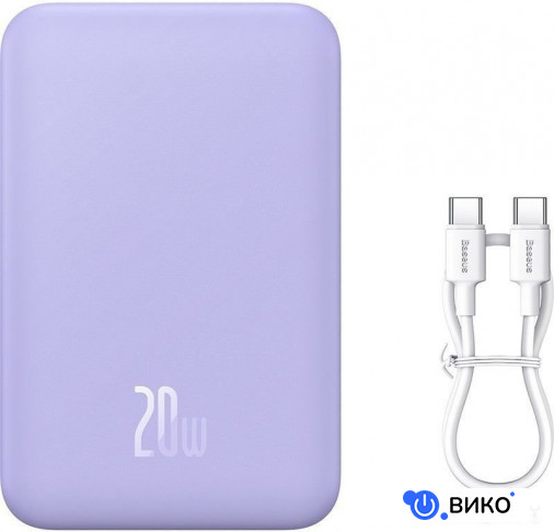 Magnetic Mini Wireless Fast Charge Power Bank 20W 20000mAh (сиреневый), фото 5