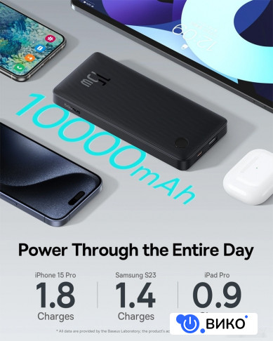Airpow Lite Power Bank 15W 10000mAh P10067500123-00 (черный), фото 3
