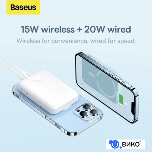 Magnetic Mini Wireless Fast Charge Power Bank 10000mAh 20W (белый), фото 3