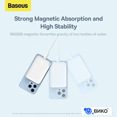 Magnetic Mini Wireless Fast Charge Power Bank 10000mAh 20W (белый), фото 5