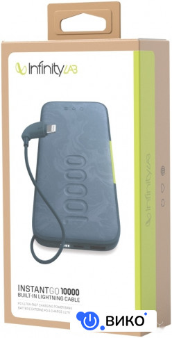 InstantGo Built-in Lightning 10000mAh (синий), фото 3