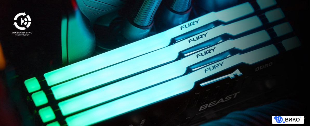 FURY Beast RGB 32ГБ DDR5 5600 МГц KF556C40BBA-32, фото 2