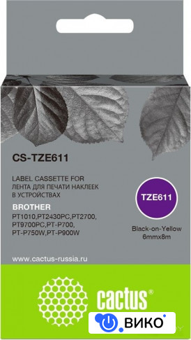 CS-TZE611 (аналог Brother TZE611)